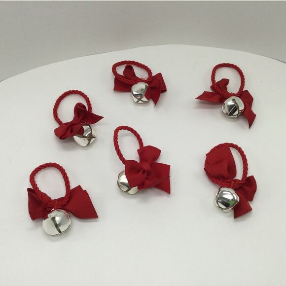 Holiday Christmas Bell Napkin Ring Holders Set of 6 - Picture 1 of 4